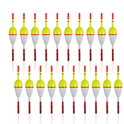 Wood Slip Bobbers Fishing Floats and Bobbers Spring Oval Stick Slip Floats for Crappie Catfish Trout Panfish Walleyes Bass Fishing 10/20pcs - color: 1.97in*0.91in*5.63in-20pcs