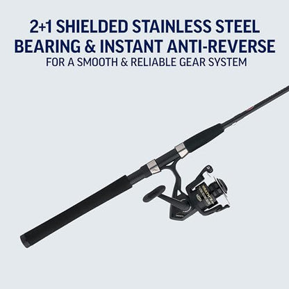 Penn Wrath II Spinning Reel and Fishing Rod Combo - size: 8000 Size Reel - 10' - Heavy - 2pc