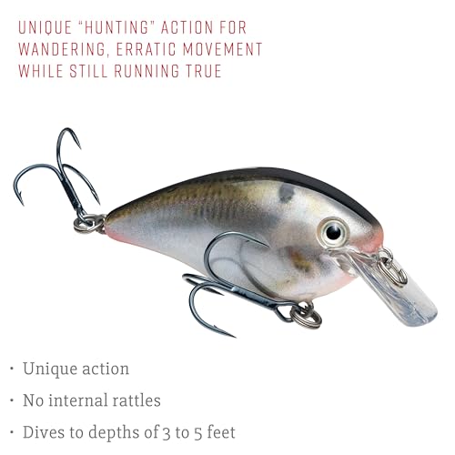 Strike King KVD 1.5 Hard Knock Fishing Lure, 3/8 oz, 3D Lifelike Eyes - color: Natural Shad, size: 1.5