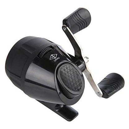 Fishing Wheel Portable Spincast Fishing Reel Slingshot Outdoor Shooting Harpoon Dart Reel - color: black