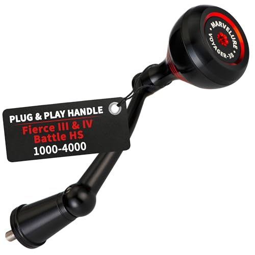Foldable Power Handle for Penn Fierce III IV, Battle III HS Spinning Reel Replacement Handle (Not for Fierce Live Liner) - size: For Fierce/Battle HS 1000-4000 (Voyager Version)