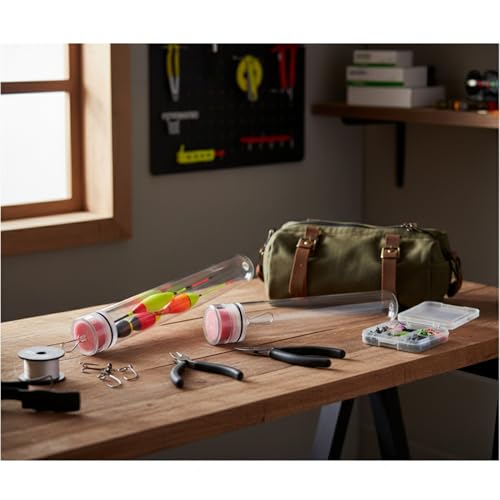 Collapsible Fishing Float Storage Tube - Clear Polyester Tackle Organizer with Hanging Hook, 31.5 Inch Bobber Bag for Space-Saving Gear Protection (1 Pack)