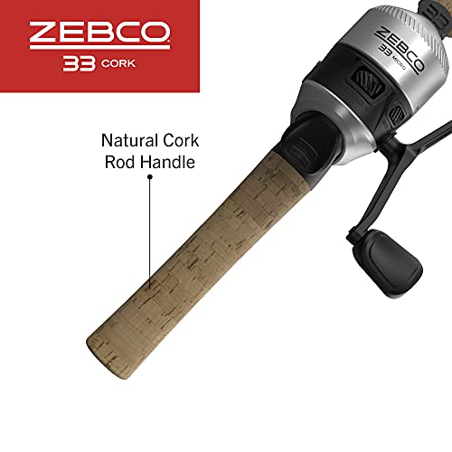 Zebco 33 Cork Reel and Fishing Rod Combo, Graphite Rod with Cork Handle, QuickSet Anti-Reverse Fishing Reel with Bite Alert - style: 5 Foot - Micro Spincast