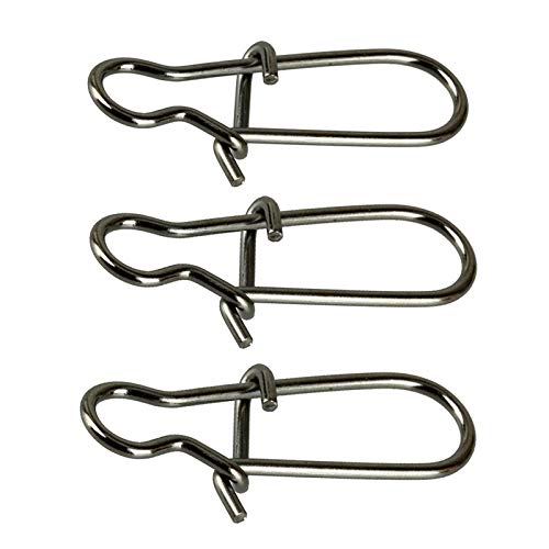 100 Pack Duo Lock Snaps Size 0-8 Black Nice Snap Swivel Solid Rings Stainless Steel Fishing Tackle Kit - Test: 26LB-220LB - size: 7#-154LB-100PCS