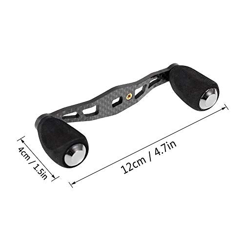 Lixada Carbon Fishing Reel Handle Carbon Baitcasting Trolling Reel Handle Left Right Ultralight Reels Handle Reels Crank - style: Without Converter