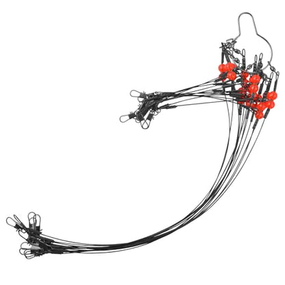 Fishing Leaders Saltwater Tackle Surf Fishing Rigs High Strength Fishing Wire Leader Line Rig with Swivels Snap for Lures Bait Hooks - color: Black Stainless Steel, style: 1 Arm, 12pcs