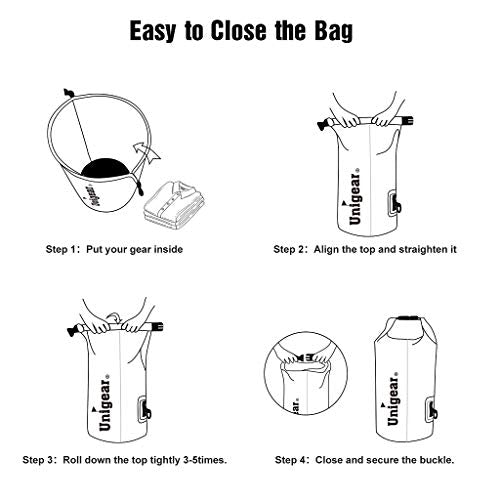 Unigear Dry Bag Waterproof, 2L/5L/10L/20L/30L/40L Floating and Lightweight Bags for Kayaking, Boating, Fishing, Swimming and Camping with Waterproof Phone Case - color: Sky Blue, size: 10L