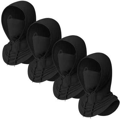 Funtery Summer Cooling Balaclava Mask, UV Protection Hood Mask Breathable Cycling Face Cover Full Head Scarf for Men Women - color: Black