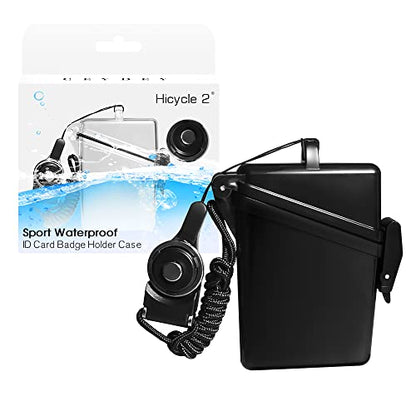 Sport Waterproof ID Card Badge Holder Case with Lanyard Cover Multiple Credit Cards, Registration, ins Card Heavy Duty Durable Locker Dry Box (Black,4pack) - color: Black,4pack