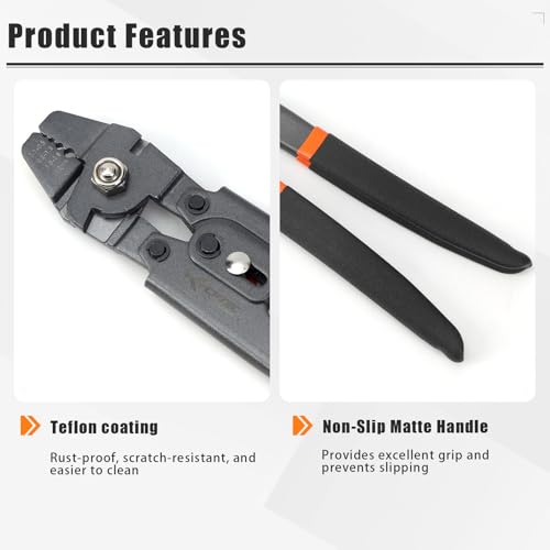 KF CPTEC Wire Rope Swager 2-in-1 Crimping Tool & Cutter for Fishing Lines up to 2.2mm, Lightweight Teflon-Coated Aluminum Ferrule Crimper