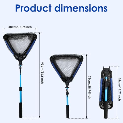 Telescopic Fishing Landing Net, Foldable Aluminum Alloy Pole with Fine Nylon Mesh, Portable Fish Net for Freshwater Saltwater Kayak Boat, Fishing Gifts for Men - color: Floating Style - 1M