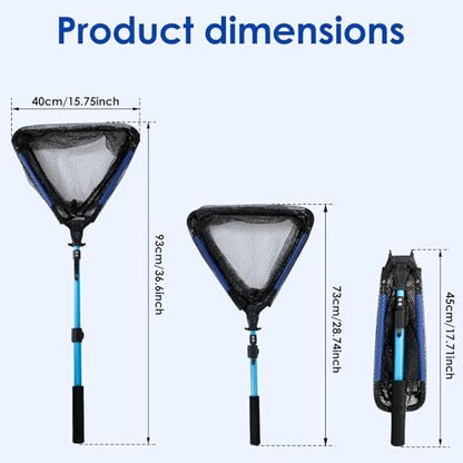 Telescopic Fishing Landing Net, Foldable Aluminum Alloy Pole with Fine Nylon Mesh, Portable Fish Net for Freshwater Saltwater Kayak Boat, Fishing Gifts for Men - color: Floating Style - 1M