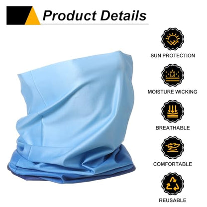 HARFINGTON Summer Cooling Neck Gaiter Sun Protection Face Mask Fishing Necks Gaiter Unisex for Cycling Outdoor Sports - color: Gradient Blue