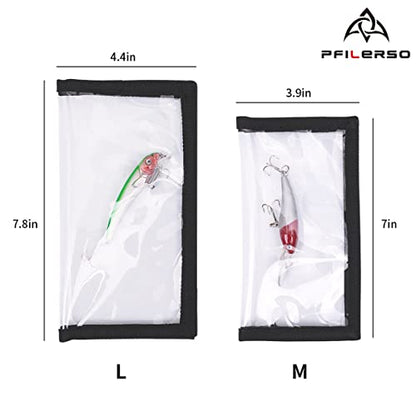 Fishing Lure Wraps 12PCS Clear See-Through PVC Fishing Lure Covers Protect Children Pets and Fishermen Safe from Sharp Hook Transparent Lures Fishing Bait Hook Storage 6L+6M - color: 6Pcs(3L+3M)