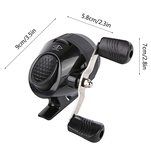plplaaoo Portable Spincast Fishing Reel Slingshot Outdoor Shooting Harpoon Dart Reel Lightweight Durable Metal Rocker Arm Easy Operate for Fishing Lovers Beginners Red Black Blue Green - color: Black