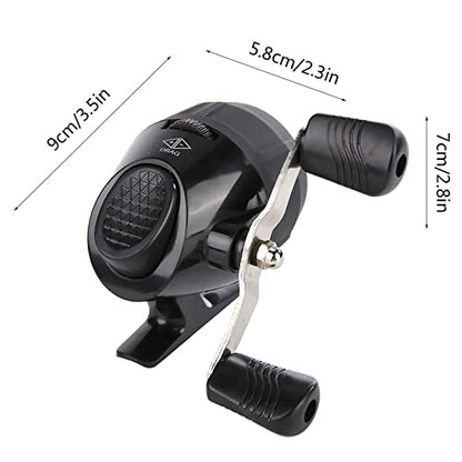 plplaaoo Portable Spincast Fishing Reel Slingshot Outdoor Shooting Harpoon Dart Reel Lightweight Durable Metal Rocker Arm Easy Operate for Fishing Lovers Beginners Red Black Blue Green - color: Black