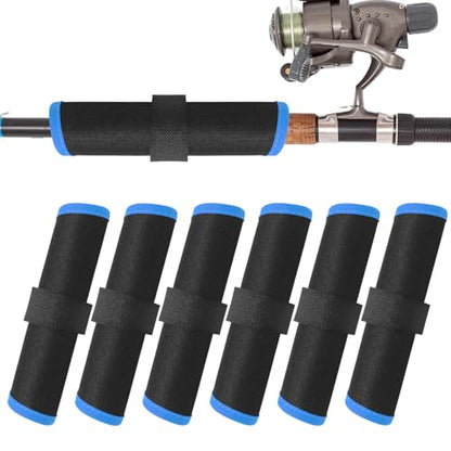 Tioncy 6 Pack Fishing Lure Covers 6 Inch Bait Gloves Lure Wrap Fishing Hook Cover Easily See Bait Storage Protector Guard to Keep Fishermen Safe for Rod - color: Blue