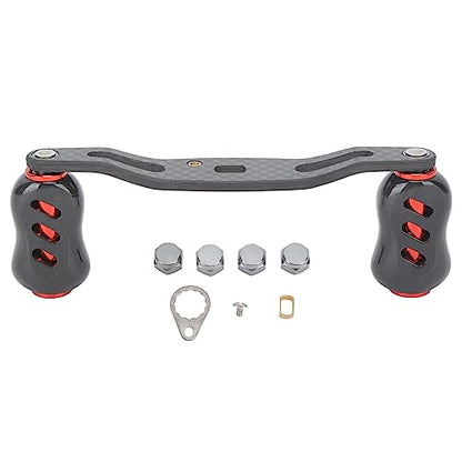 Haofy Fishing Reel Handle, Bait Casting Reel Rocker Arm Carbon Fiber 95mm Universal Interface for Replacement - color: Red