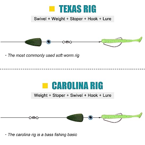 Bullet Fishing Weights Sinkers, 29/83pcs Worm Weights Fishing Sinkers Assortment Slip Sinker Weights for Bass Fishing Carolina Rig Texas Rig Saltwater Freshwater - style: 29pcs-green Pumpkin