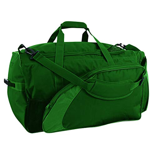 CHAMPRO Varsity Football Equipment Bag With Shoulder Carry Strap, Laundry and Helmet Bags - color: FOREST GREEN