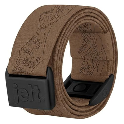 JeltX Adjustable Elastic Belts for Men and Women, Non-Slip Stretch Belt with Magnetic Belt Buckle and Grippy Gel - color: Bridger Mountain