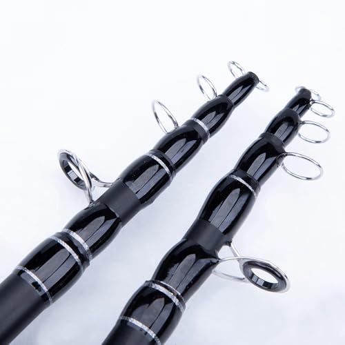 RIFT Apache II Fly Fishing Rod – Carbon Fiber Telescopic Fishing Rod – One-Piece Travel Fishing Rod – Fast Action Fly Rod with Aluminum Reel Seat, Stainless Guides, and Folding Hook Keeper