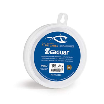 Seaguar Blue Label Fishing Leader Line for Saltwater, 100% Fluorocarbon, Clear, Multiple Sizes - size: 10lbs/50yds