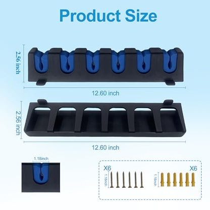 Keenorika Vertical Fishing Rod Holder, Wall Mounted Fishing Rod Rack, Fishing Pole Holder Holds Up to 6 Rods or Combos, Space Saver Fishing Rod Organizer for Garage , Boat, Shed, Basement, Cabin - style: Vertical hanging