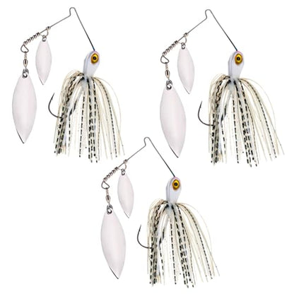 Reaction Tackle Spinner Bait, Compact Profile Fishing Lure with Flash and Vibration for Bass, Trout, Pike, Salmon and Walleye (3-Pack) - color: Tennessee Shad, size: 1/4 Oz