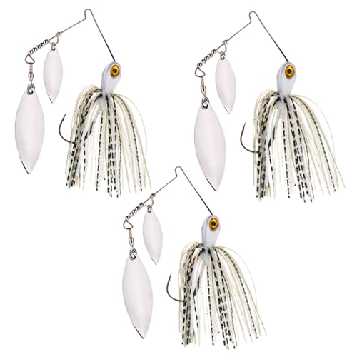 Reaction Tackle Spinner Bait, Compact Profile Fishing Lure with Flash and Vibration for Bass, Trout, Pike, Salmon and Walleye (3-Pack) - color: Tennessee Shad, size: 1/2 Oz