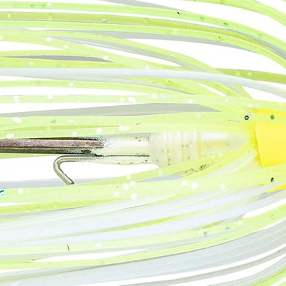 Strike King Thunder Cricket Fishing Lure, Vibrating Swim Jig, Silver Blade, 4/0 Jungle-Style Flipping Hook - color: Chartreuse Blue Glimmer, size: 1/2 oz