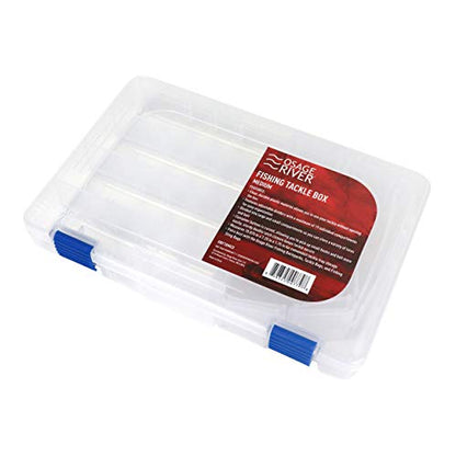 OSAGE RIVER Medium Fishing Tackle Box, 10.9" x 7.25", Clear Plastic Organizer Box with Adjustable Dividers, 3600 Tackle Tray for Fishing Accessories, Small Parts Organizer Tray, Food Safe Tackle Box,