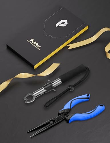 Fishing Tools Kit,Fishing Hook Remover Pliers | Fish Lip Gripper, Muti-Function Fishing Gear with Lanyard, Saltwater Resistant Fishing Accessories - color: 9"Fishing Pliers Blue