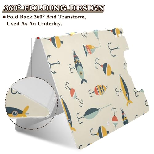 A4 Foldable Clipboard Folder with Double Clips Metal Clip, Pen Holder, 360 Degree Foldable Storage Clipboards Fishing Lures Hooks Fish Binder File Folder for Office,Nursing,Work,