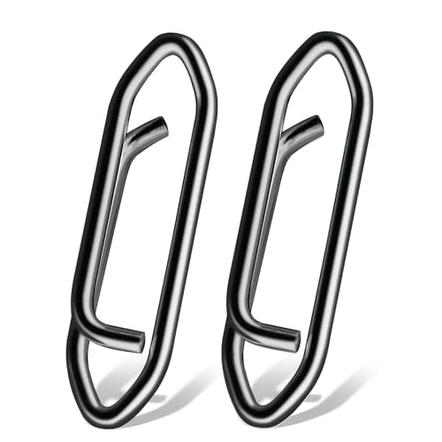 AMYSPORTS High Strength Fishing Snap Saltwater Stainless Connector Snaps Swivels Tackle Steel Power Fishing Clip Lure Quick Change Black Nickel - size: Size6 (176lb) 50 pcs