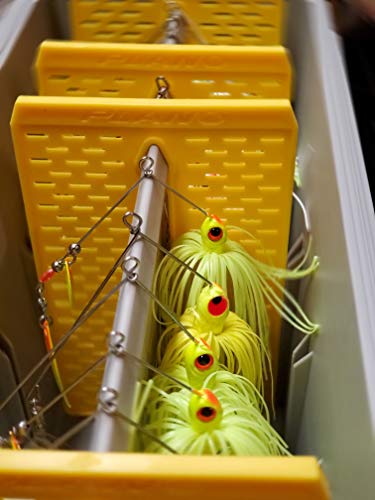 Plano EDGE Premium Spinnerbait Tackle Utility Box, Clear and Yellow, Rust-Resistant Storage, Waterproof Tackle Tray Organizer for Buzz Baits, Swimbaits, and Crankbaits - size: One-Size, style: Spinnerbait