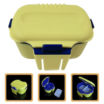 Dual-Layer Portable Bait Holder Box with Large Capacity, Yellow Worm and Red Worm Storage Case for Fishing, Waist-Hanging Live Bait Container for Anglers