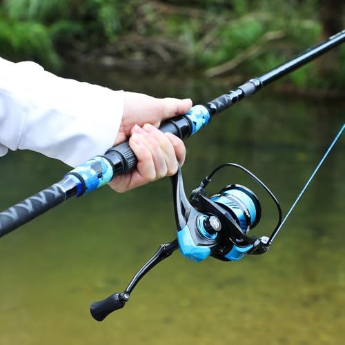 Sougayilang Surf Fishing Rod and Reel Combo, 4 Piece MH/H Saltwater Fishing Combo with 5000 Size Spinning Reel(12'/15') - color: blue, size: 15ft-Spinning-4Pc-Heavy