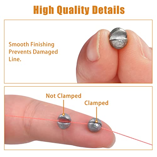 Split Shot Fishing Weights Sinker Kit, 120g/Box Round Split Shot Sinker Removable Fishing Weights Egg Sinkers for Saltwater Freshwater 7 Sizes - style: Red Box
