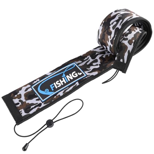 Lightproof Neoprene Fishing Rod Sleeve - Fishing Rod Cover for Storage & Transportation - Puncture Resistant Rod Sock for Casting, Trolling, Spinning Rods - color: Gray Camo, size: 58"