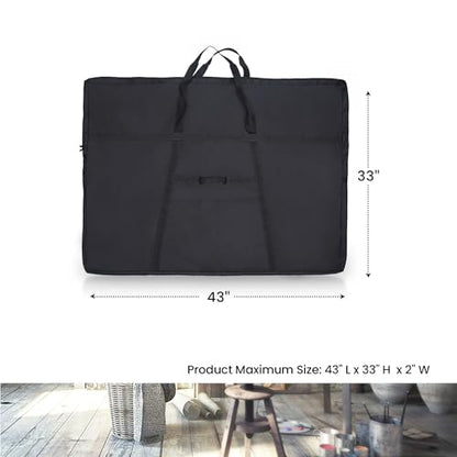 JJRING Dacron Light Weight Large Size Art Portfolio Tote Bag, 33'' x 43'' for 32'' x 42'' Black Carring Storage Case For Poster, Sketching and Drawing - size: 32''*42''
