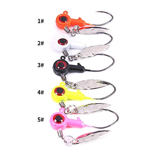1/8 oz Jig Heads Freshwater Fishing Lures Jig Head with Eye Ball 25PCS Painted Hooks Fishing Jigs for Bass/Crappie - color: 1/8 oz crappie jigs