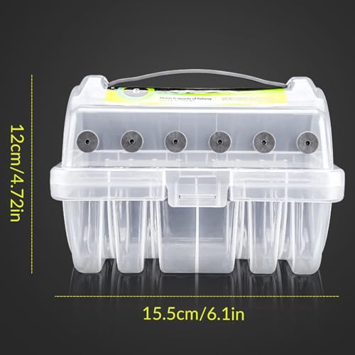Fishing Line Storage Box Fishing Tackle Box 6 Compartments Stable Sturdy Spool