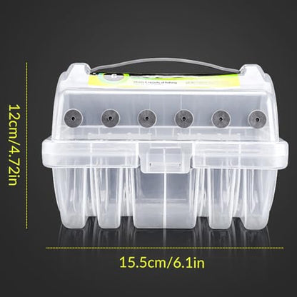 Fishing Line Storage Box Fishing Tackle Box 6 Compartments Stable Sturdy Spool