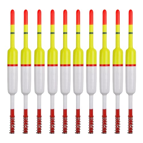 Wood Slip Bobbers Fishing Floats and Bobbers Spring Oval Stick Slip Floats for Crappie Catfish Trout Panfish Walleyes Bass Fishing 10/20pcs - color: 2.17in*0.47in*5.63in-10pcs