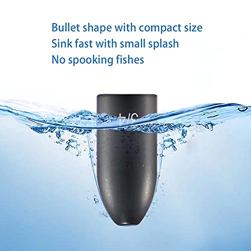 12 Pack Tungsten Bullet Fishing Weights, Insert Free Worm Sinkers, 1/8 3/16 1/4 3/8 1/2 oz - color: No Chip Black, size: 3/8 oz - 5pcs