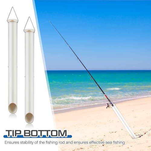 DoubleFill Tubular Sand Spikes for Surf Fishing PVC Surf Shore and Beach Fishing Rod Holder Sand Spike for Beaches, Rivers and Sandy Beaches