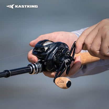 KastKing MegaTron Baitcasting Reels, High Capacity or High Speed Low Profile Casting Reel, 7+1 Double Shielded Stainless Steel BB, 8-Button Magnetic Brakes, Powerful Drag, Freshwater & Inshore Fishing - size: Left- 7.2:1, style: Megatron 100