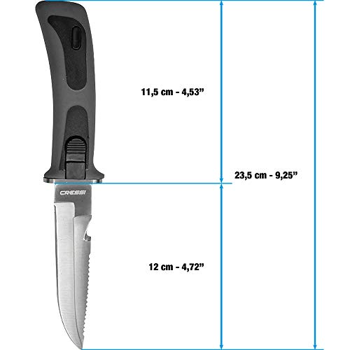 Cressi Stainless Steel Diving Knife With Sheath for Leg Attachment- Vigo: Designed In Italy