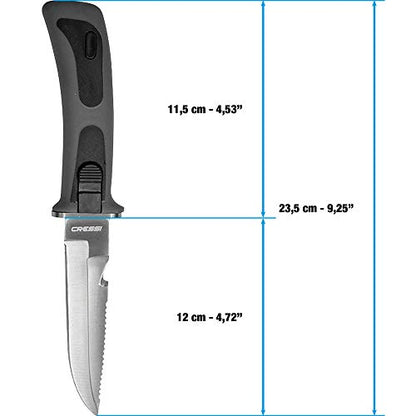 Cressi Stainless Steel Diving Knife With Sheath for Leg Attachment- Vigo: Designed In Italy
